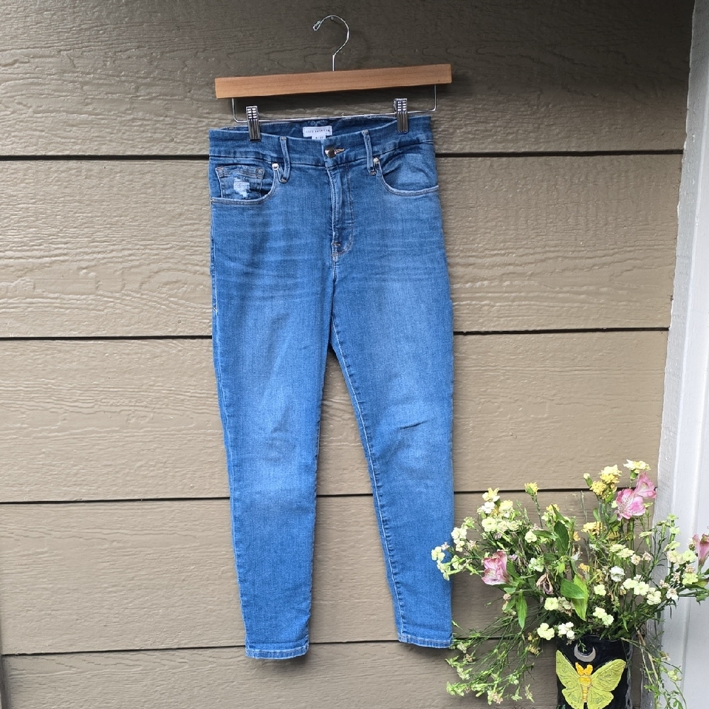 Good American Good Petite Stretch Distressed Skinny Jeans 4-27